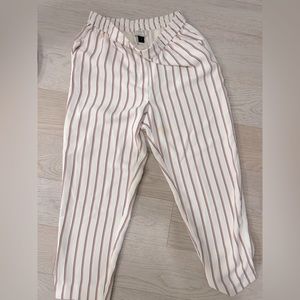 Anthropologie white stripe pants